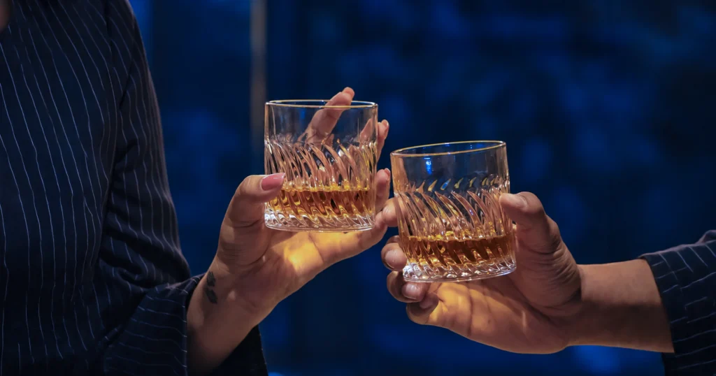 Premium whisky being enjoyed at a social occasion